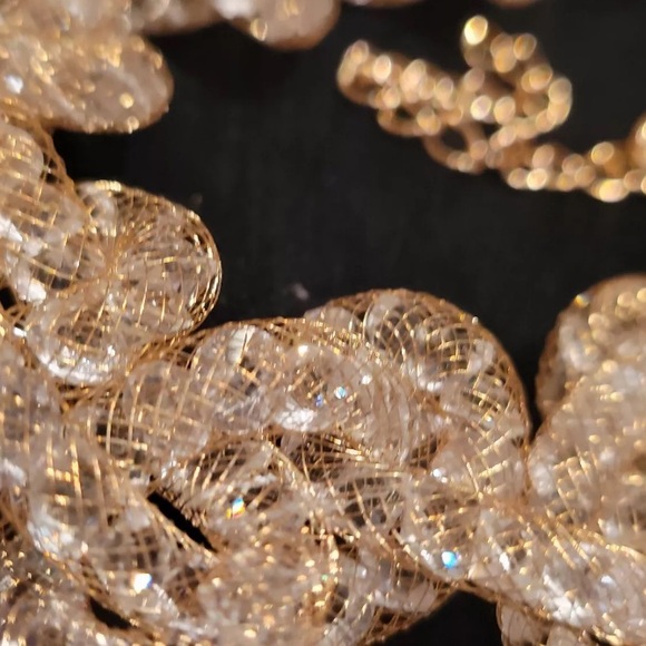 Tan & Crystal Gold Plated Choker - Picture 6 of 7